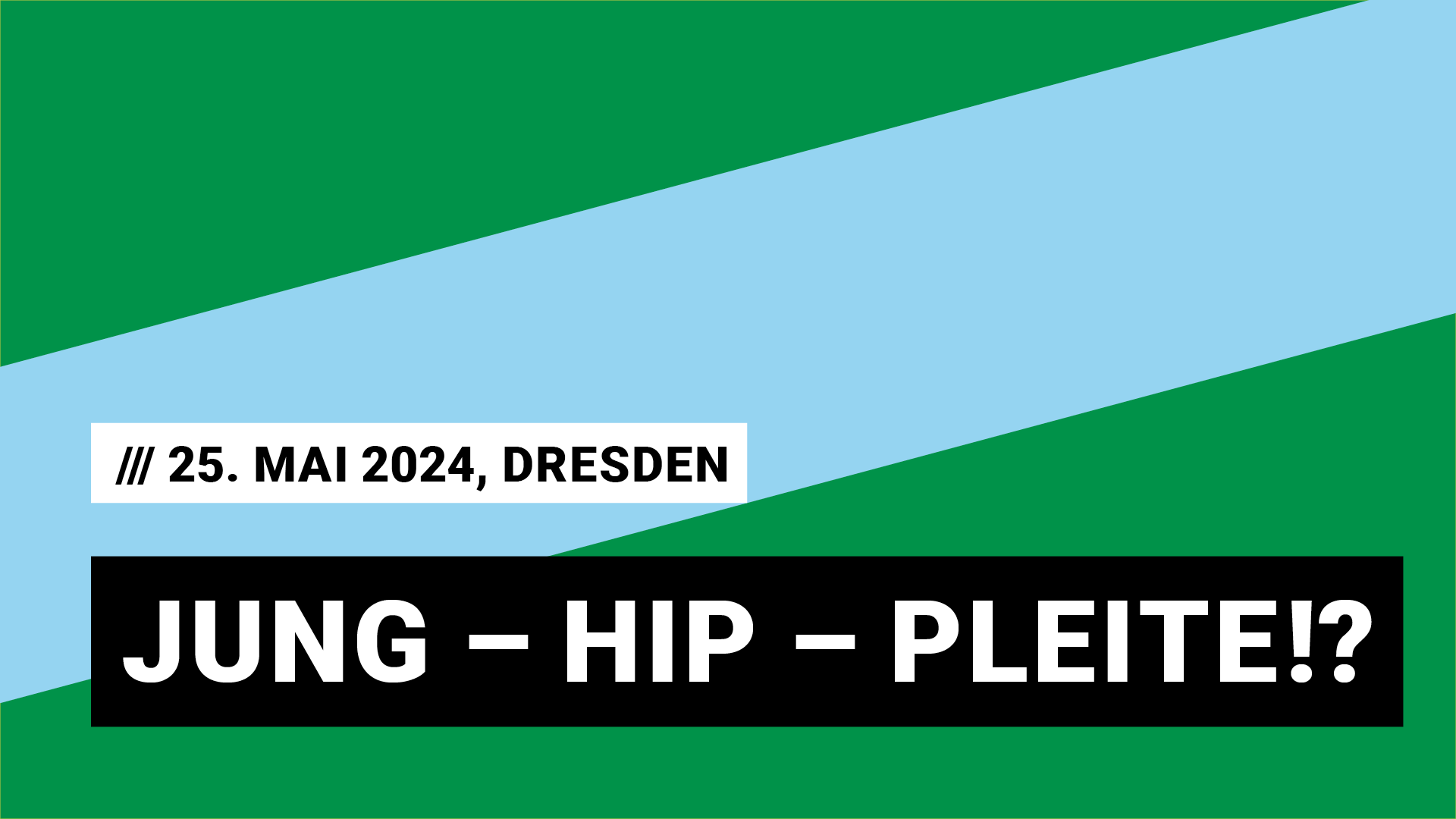 Titelbild Veranstaltung Panel Jung Hip Pleite mit Datum 25. Mai 2024 in Dresden