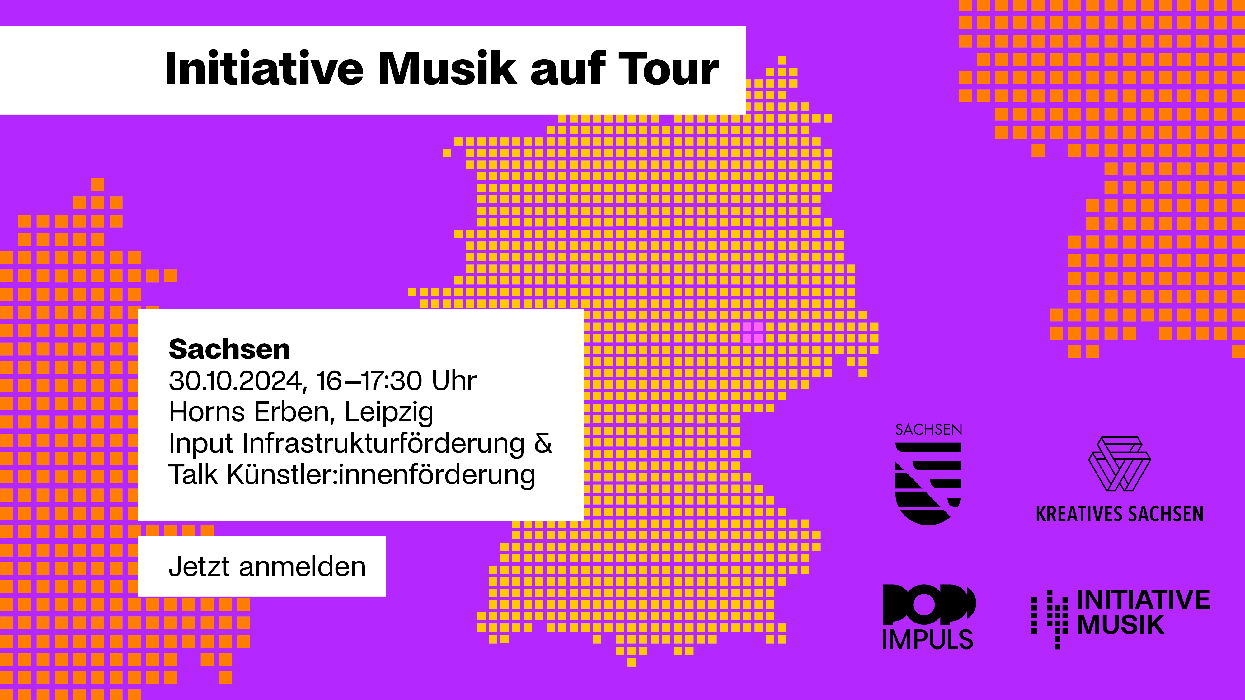 Titelbild Veranstaltung Infotour Initiaive Musik mit Datum 30. Oktober 2024, Leipzig