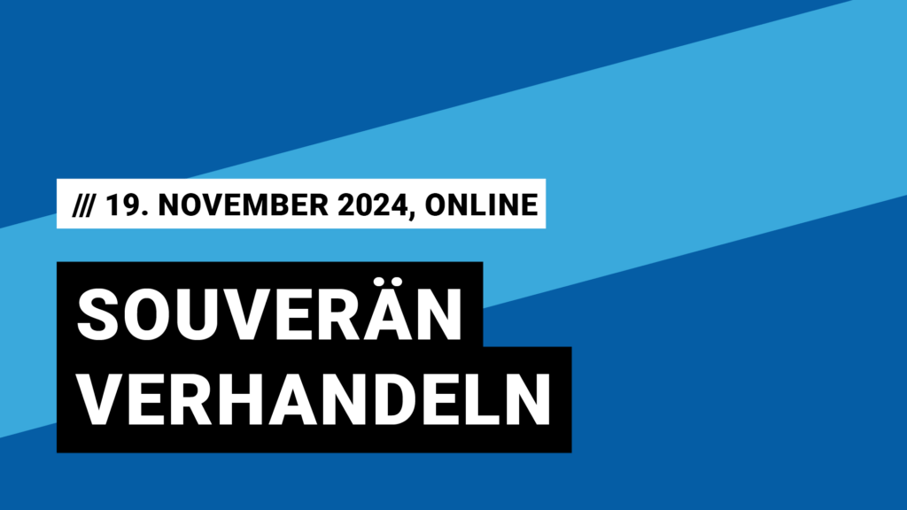 Titelbild Veranstaltung Souverän verhandeln mit Datum 19. November 2024, Online