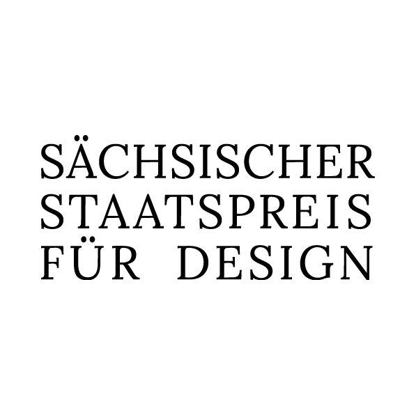 Logo Schriftzug in schwarz: Sächsischer Staatspreis für Design